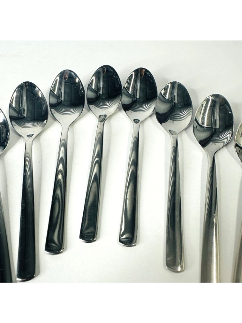 WMF Line Cromargan Set of 8 Demitasse Spoons Stainless Flatware Germany 4.5” VTG - Picture 4 of 14